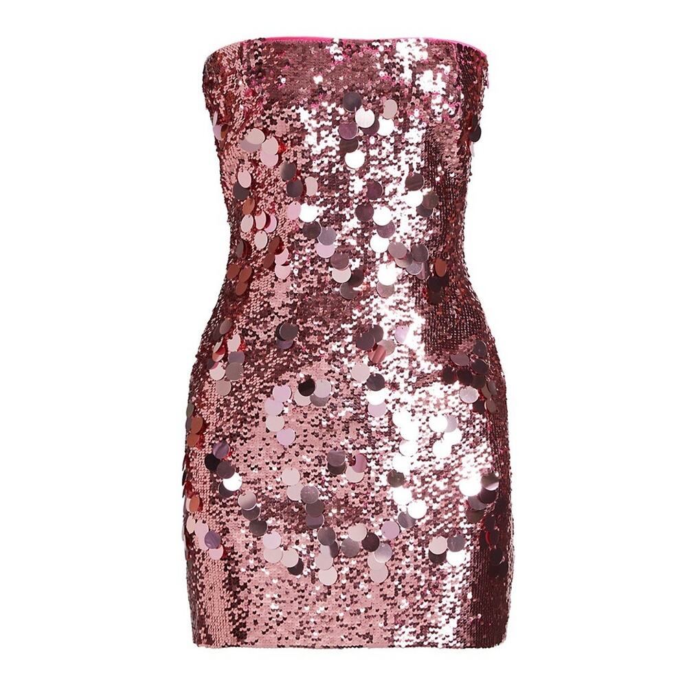 Guizio 'Sequined' Pink Strapless Tube Minidress Size S - NWT